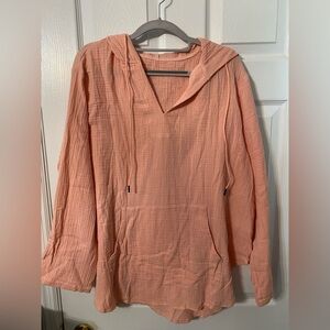 Women's Peach Hooded Swim Cover-Up XL NWOT